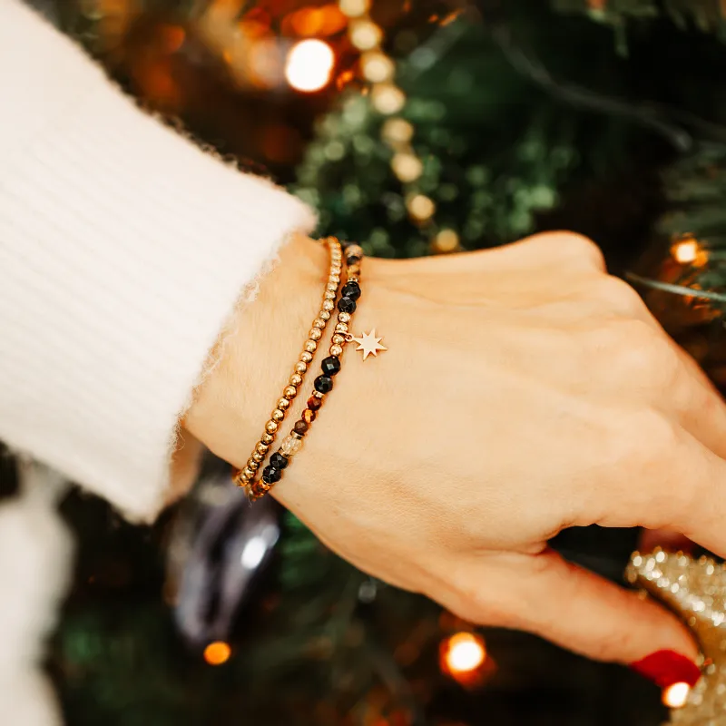 Tygrysie Oko, Cytryn, Turmalin - bransoletka na ochronę, bogactwo, uzdrowienie - Stella