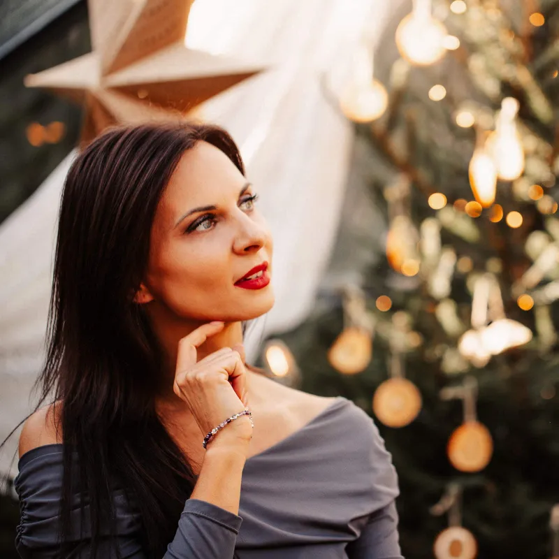 Ametyst, Kamień Księżycowy - srebrna bransoletka na koncentrację, miłość, sukces - Energia Sukcesu talizman wilczy ksieżyc